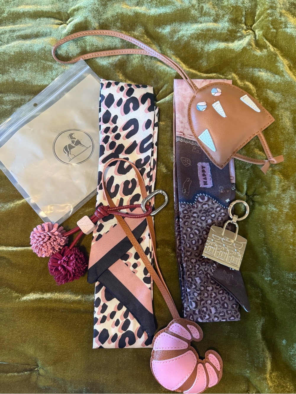 Leather bag charms gold house & twillies for Birkin